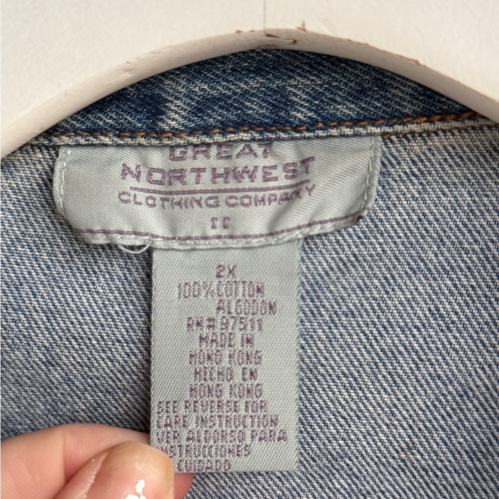 Great Northwest Clothing Company Blue Jean Jacket embroidered gorilla back 2X - Picture 6 of 8